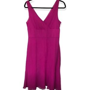 J. crew silk chiffon fit and flare Magenta dress